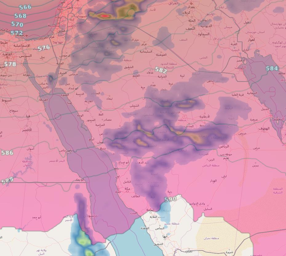 الأرصاد : أمطار رعدية وغبار يحد الرؤية على 6 مناطق