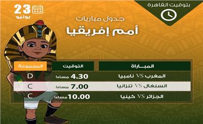 جدول مباريات كأس الأمم الإفريقية اليوم الأحد