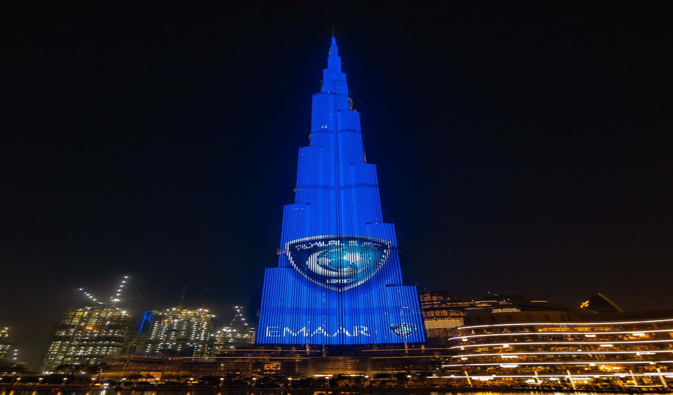 فيديو .. شعار الهلال يُزيّن برج خليفة بعد شراكة إعمار