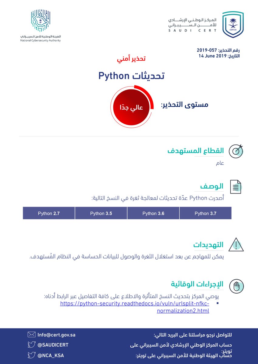 3 تحذيرات أمنية عالية من السيبراني بشأن Python وWordPress وiCloud