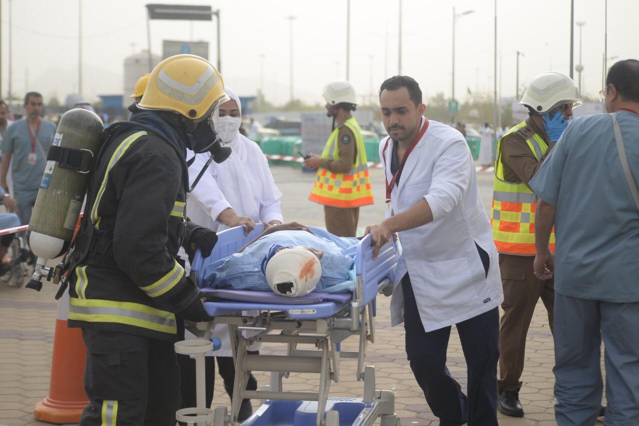 حريق افتراضي بمستشفى جبل الرحمة