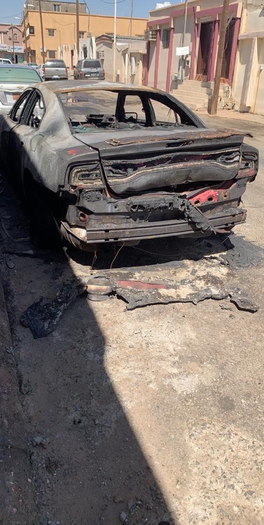 لقطات صادمة لحرق سيارة مهندسة ديكور في تبوك والشرطة تحقق