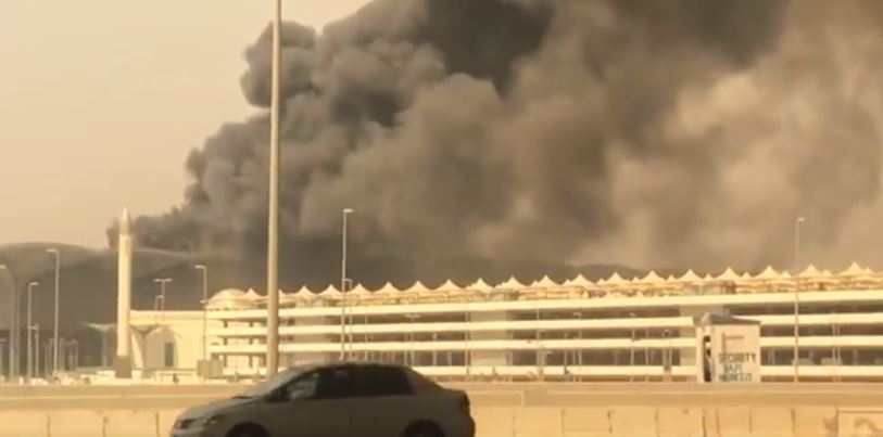 فيديو وصور.. استمرار مكافحة حريق قطار الحرمين في جدة