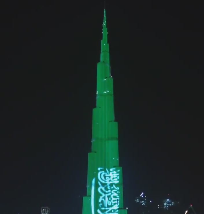 برج خليفة يقدم مفاجأة لزائريه السعوديين بمناسبة اليوم الوطني 89