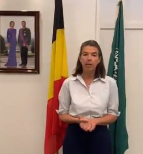 فيديو.. باللغة العربية سفيرة بلجيكا تهنئ الشعب السعودي