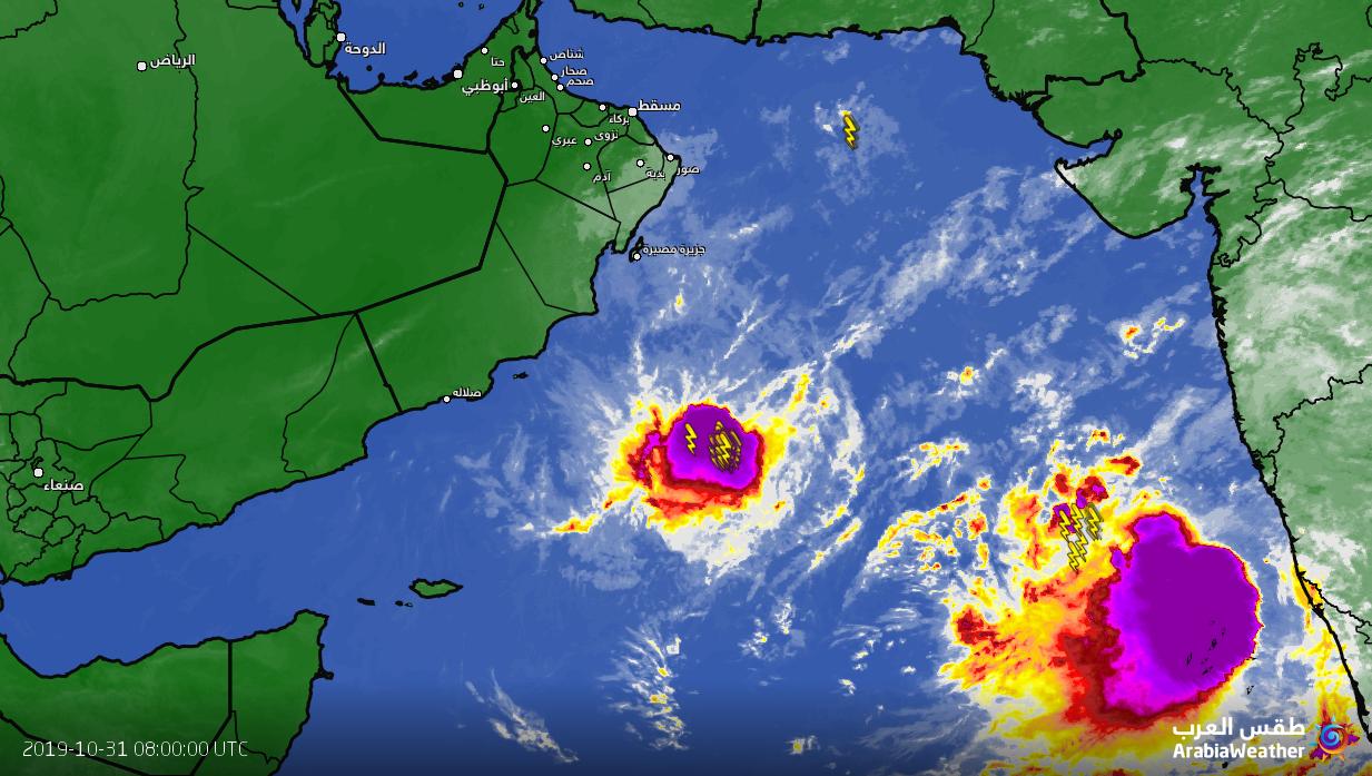 إعصار مها يبعد عن سواحل عُمان 850 كم