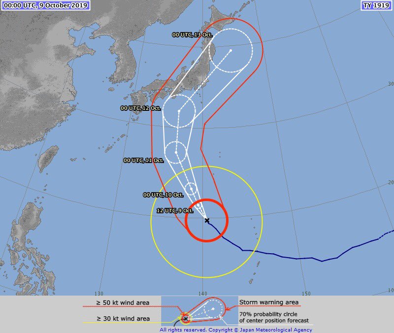 السفارة لدى اليابان تحذر من إعصار Hagibis