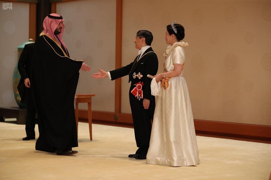 تركي بن محمد يحضر مأدبة عشاء إمبراطور اليابان بعد تنصيبه