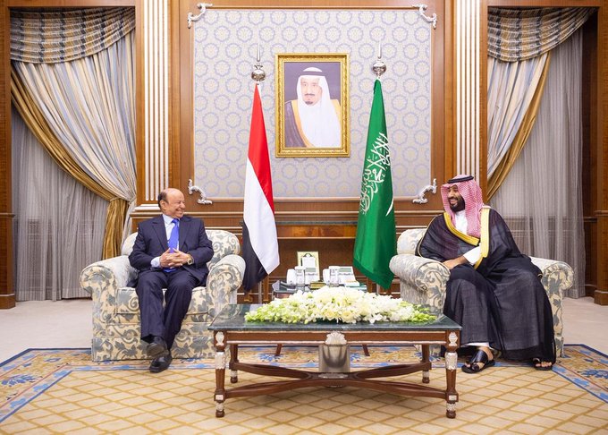 ‏الرئيس اليمني يثمن لولي العهد الجهود المبذولة للتوصل إلى ا‫تفاق الرياض