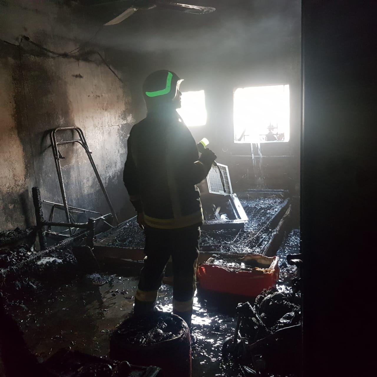 حريق بقرية الرجعان بسبب التماس كهربائي