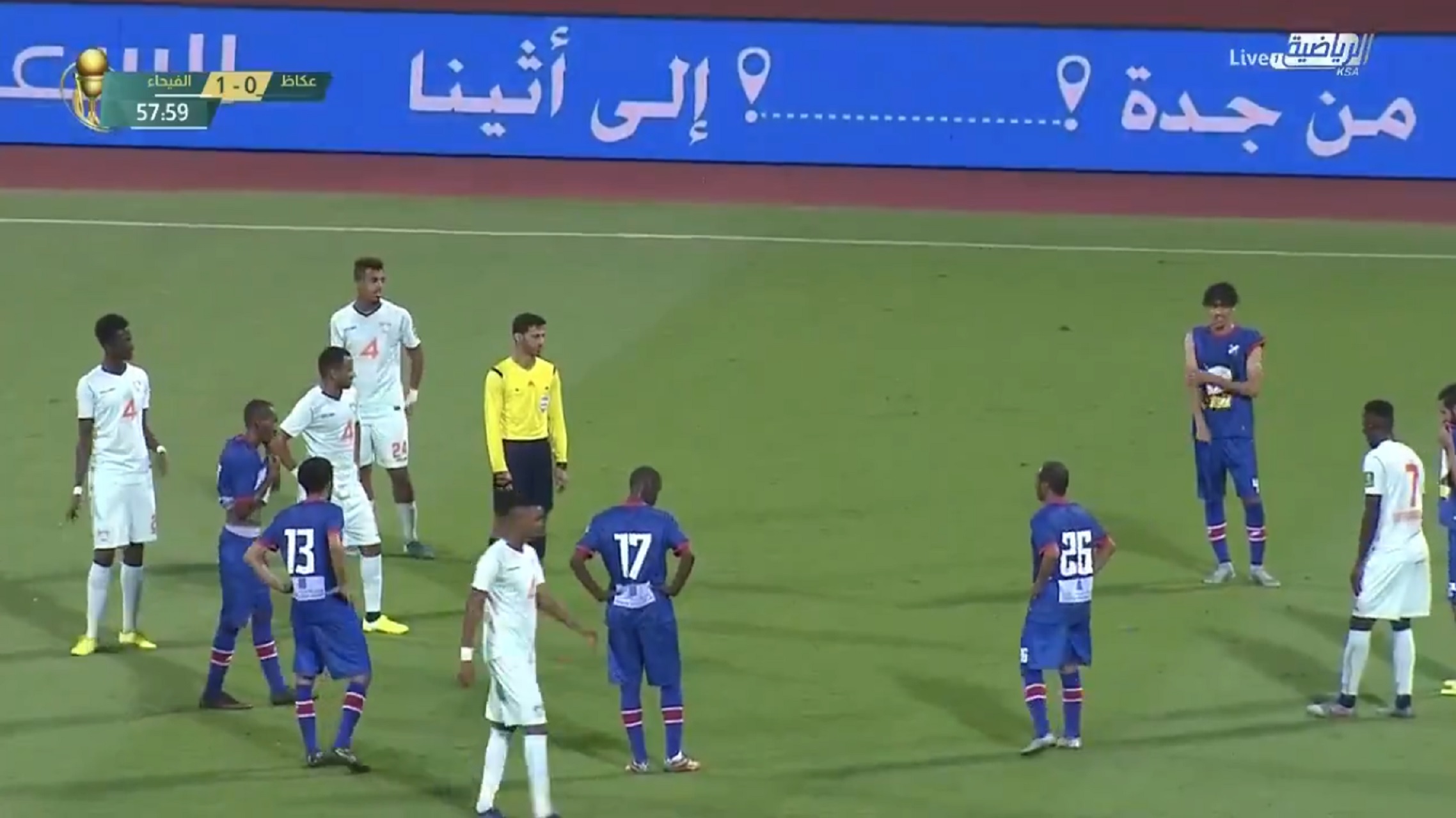 فيديو.. ثعبان يوقف مباراة عكاظ والفيحاء !