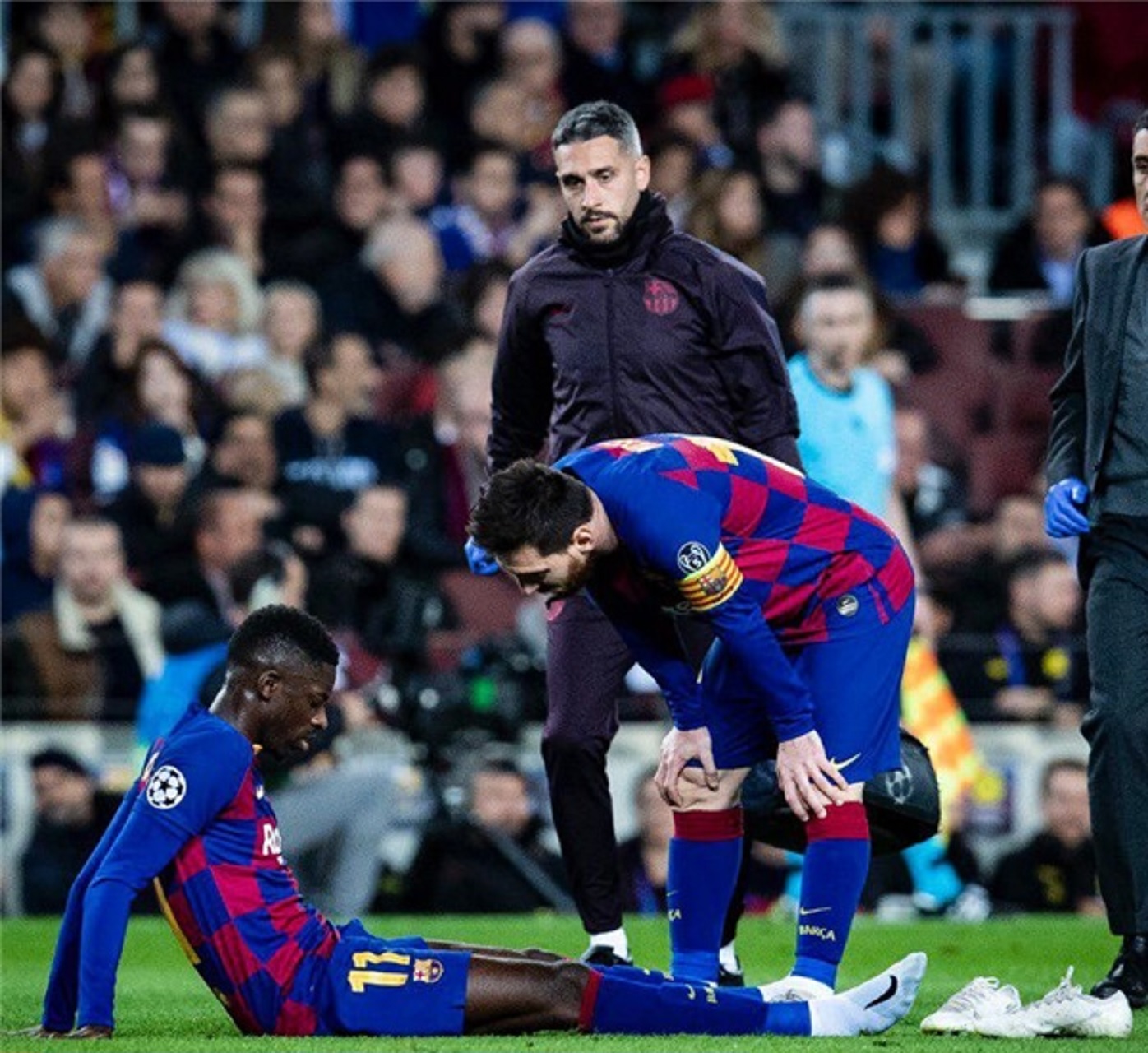 برشلونة يكشف إصابة ديمبلي