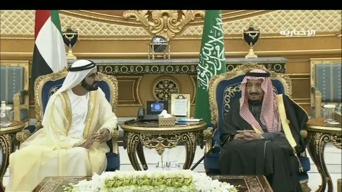 الملك سلمان يستقبل الشيخ محمد بن راشد