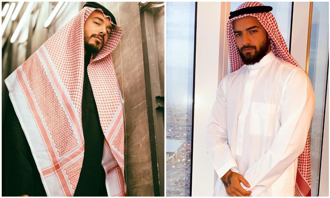 مغنيان كولومبيان يرتديان الزي السعودي