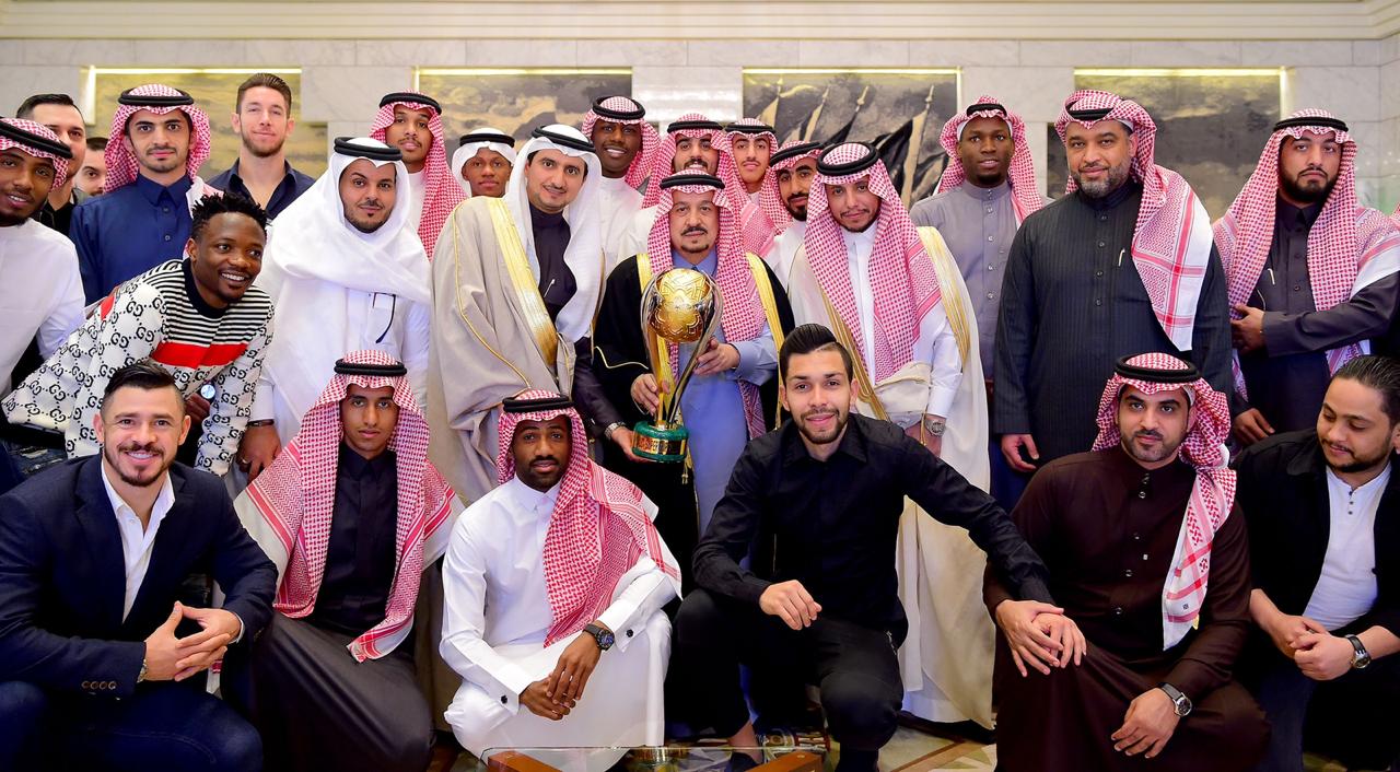 أمير الرياض يستقبل رئيس وأعضاء نادي النصر احتفالًا بالسوبر