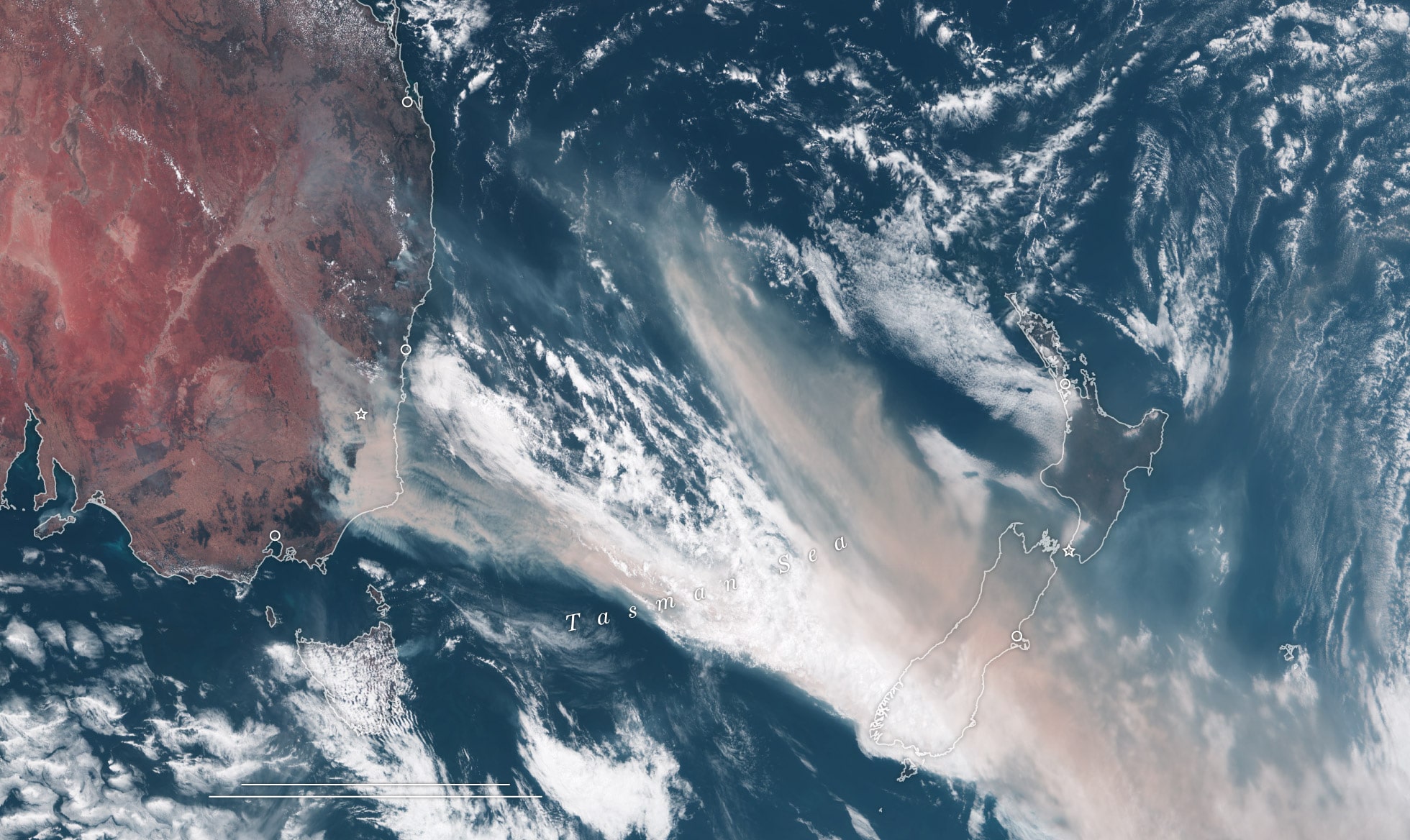 صور مخيفة.. حرائق غابات أستراليا من أقمار ناسا الصناعية