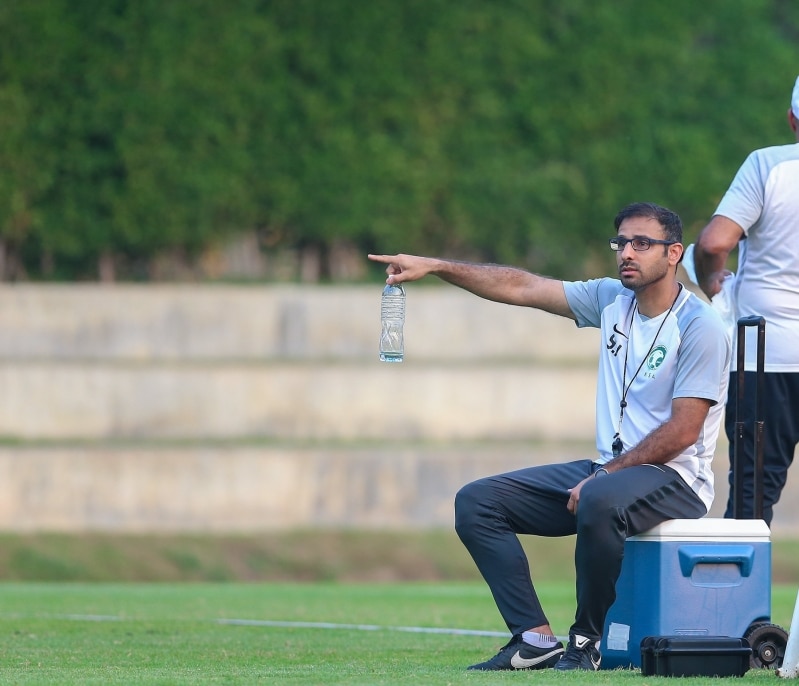 سعد الشهري في تدريبات الاخضر الاولمبي