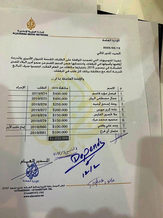 لبائعي الشرف.. تميم ينهب أموال الشعب لمكافأة مذيعي الجزيرة 2 مكافاة 1