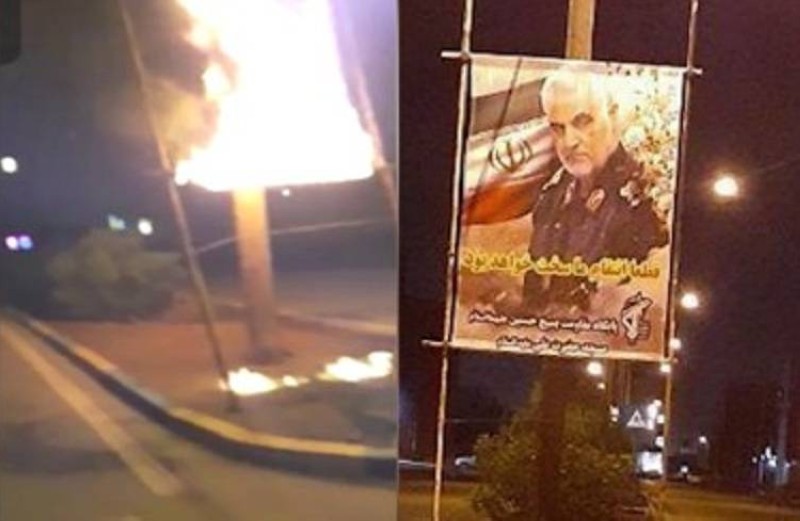 إحراق صور خامنئي وسليماني في إيران مجدداً