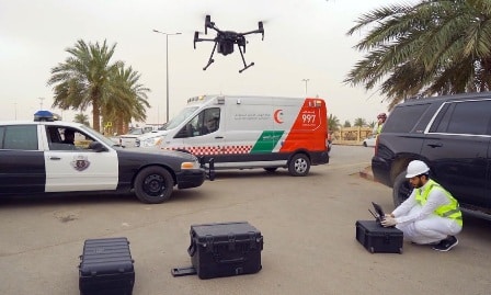 فيديو.. طائرة درون لرصد حرارة المتسوقين بمدينة الأنعام بالقصيم