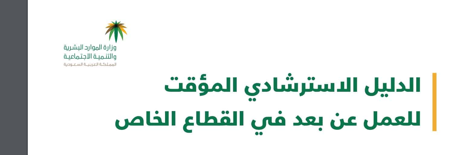 هنا الدليل الإرشادي المؤقت للعمل عن بُعد في القطاع الخاص