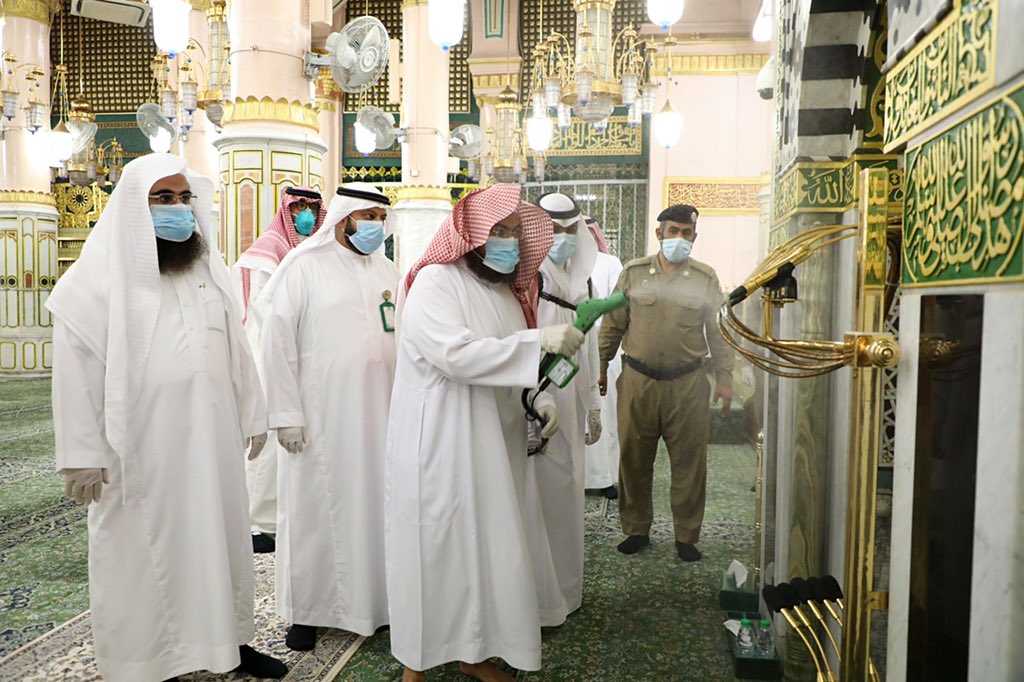 السديس يتفقد تطبيق الإجراءات الاحترازية في المسجد النبوي