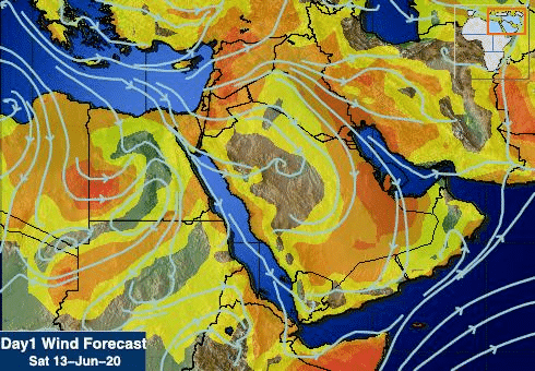 نشاط لرياح البوارح على الشرقية والربع الخالي