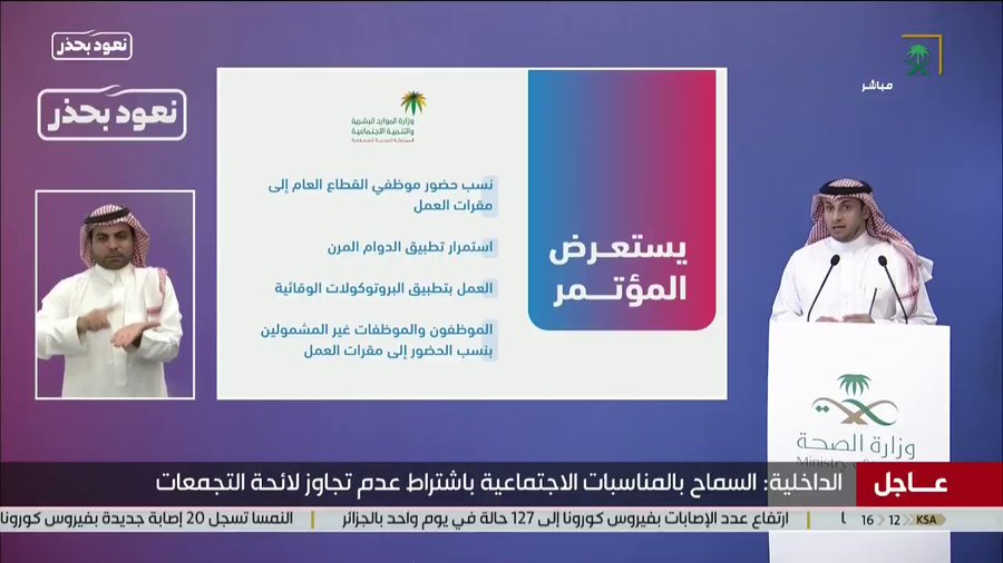 الموارد البشرية : نسب الحضور لمقار العمل لا تتجاوز ٧٥٪ مع تطبيق الدوام المرن