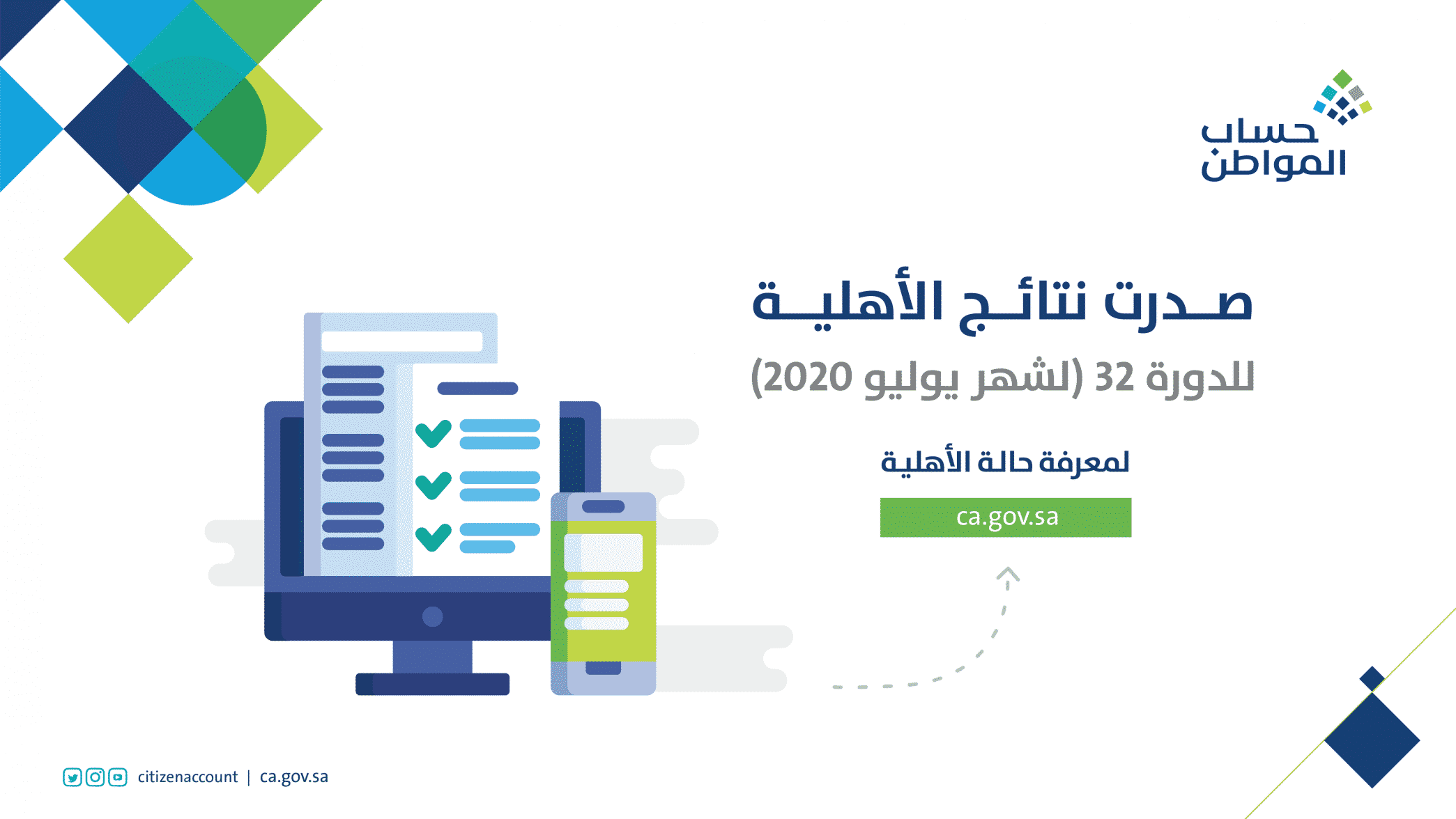 نتائج الأهلية في حساب المواطن صدرت لشهر يوليو