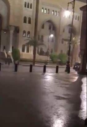 فيديو.. أمطار على ساحات المسجد النبوي
