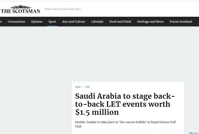 السعودية تستضيف الجولة الأوروبية للسيدات للجولف في نوفمبر المقبل  (1)