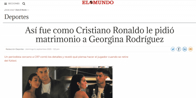 تفاصيل طلب كريستيانو رونالدو يد جورجينا للزواج 