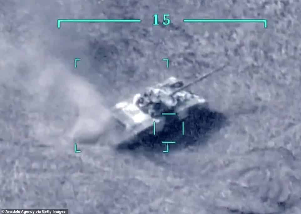 فيديو.. لحظة تفجير طائرة F-16 تركية لمدرعة أرمينية