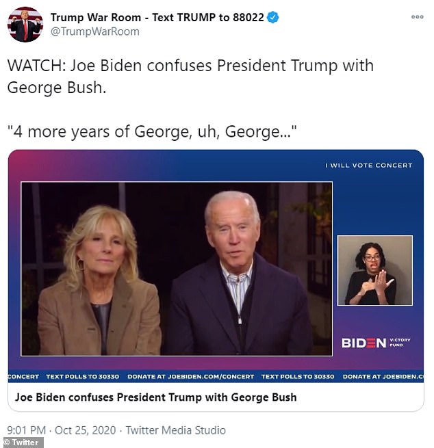 فيديو.. جو بايدن ينسى اسم ترامب ويستبدله بـ جورج بوش  (1)