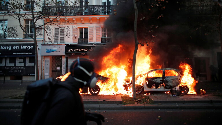 إصابة 60 رجل أمن في مظاهرات فرنسا