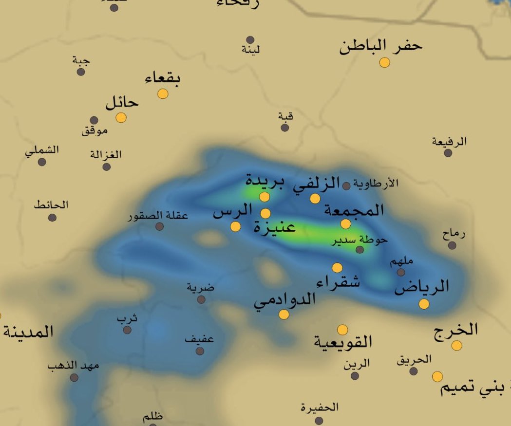 الجهني : ليلة ممطرة ومبرقة على منطقتي الرياض والقصيم