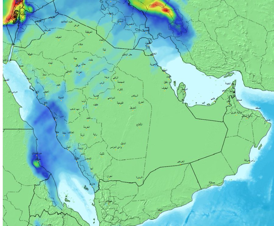 الحصيني: حالة جوية من خفيفة لمتوسطة على هذه المناطق