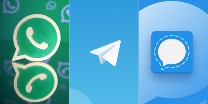تطبيق Telegram وسيجنال وواتساب