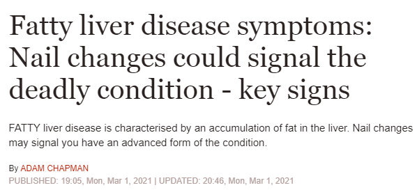 التغييرات في الأظافر من علامات الإصابة بمرض الكبد الدهني