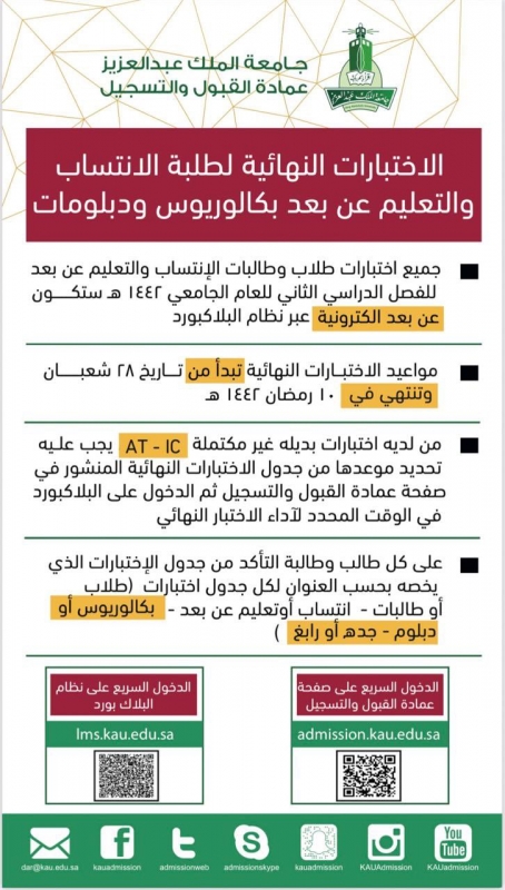 جامعة الملك عبد العزيز الاختبارات النهائية عبر البلاك بورد صحيفة المواطن الإلكترونية