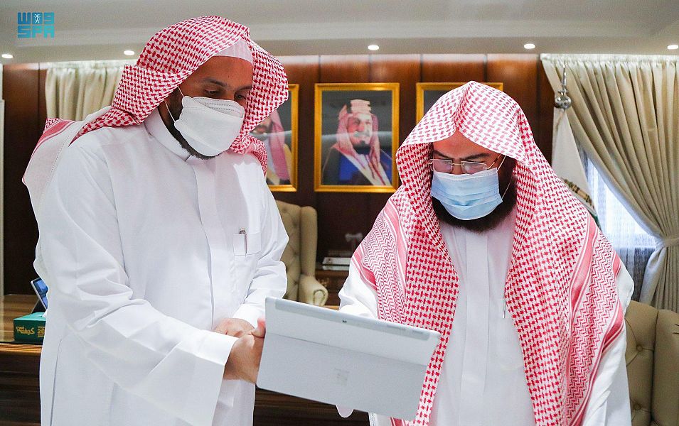الشيخ السديس يدشن منظومة الأعمال والمشاريع بالمسجد الحرام