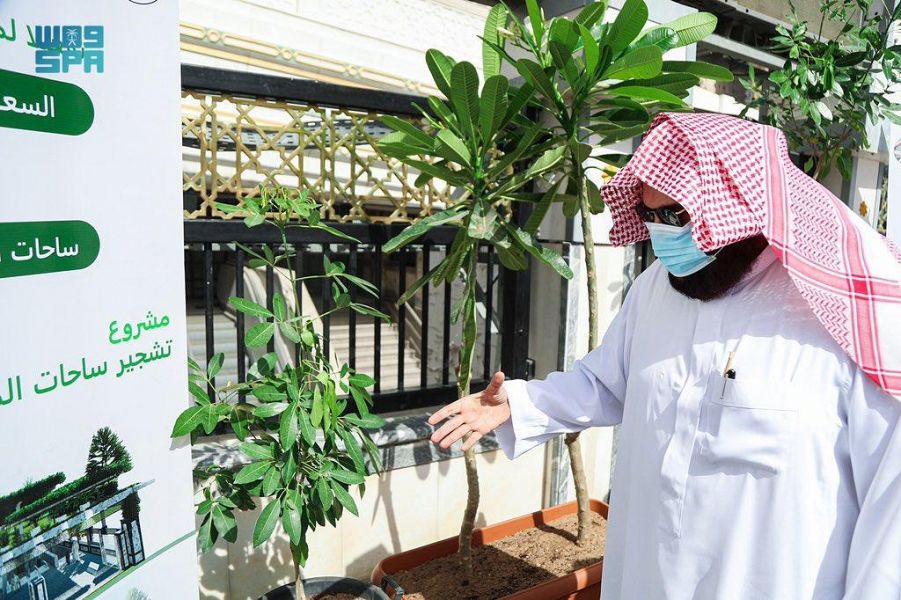 السديس يدشن مبادرة تشجير الساحات المحيطة بالمسجد الحرام
