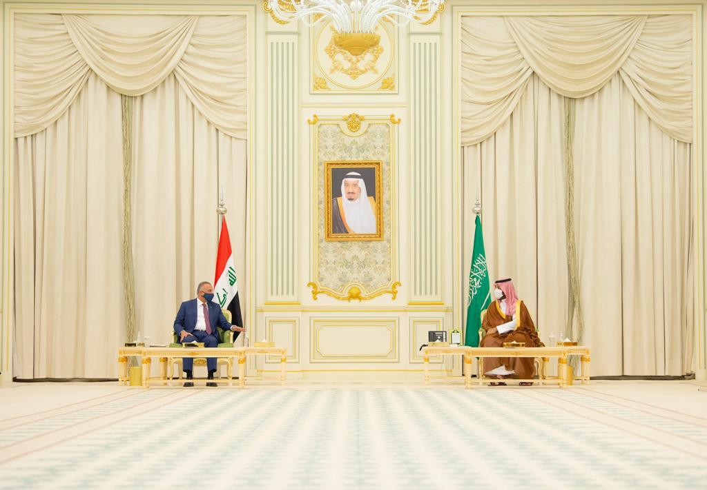 محمد بن سلمان يستقبل رئيس وزراء العراق في قصر اليمامة