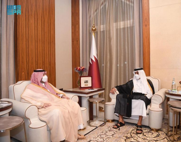 أمير قطر يستقبل الأمير تركي بن محمد بن فهد