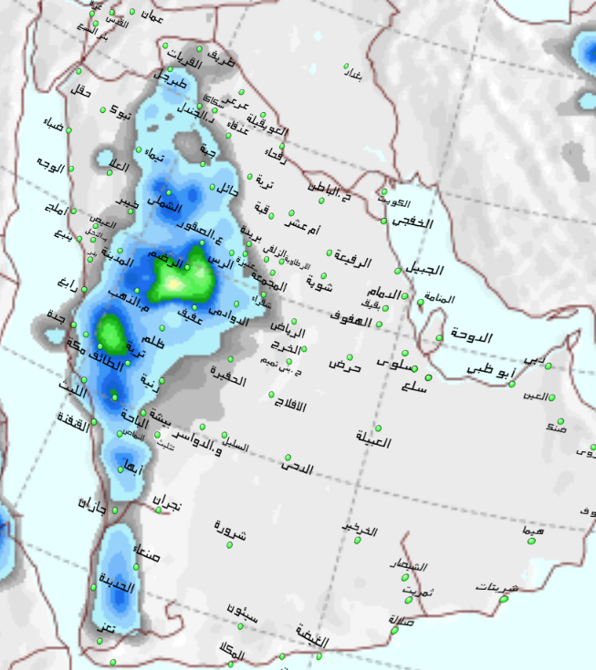 الحصيني : ذروة الحالة الممطرة اليوم الجمعة