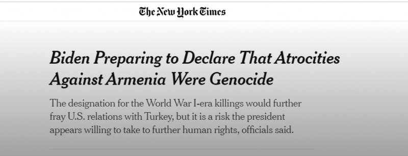 الولايات المتحدة تتحرك لتصنيف مذبحة الأرمن إبادة جماعية