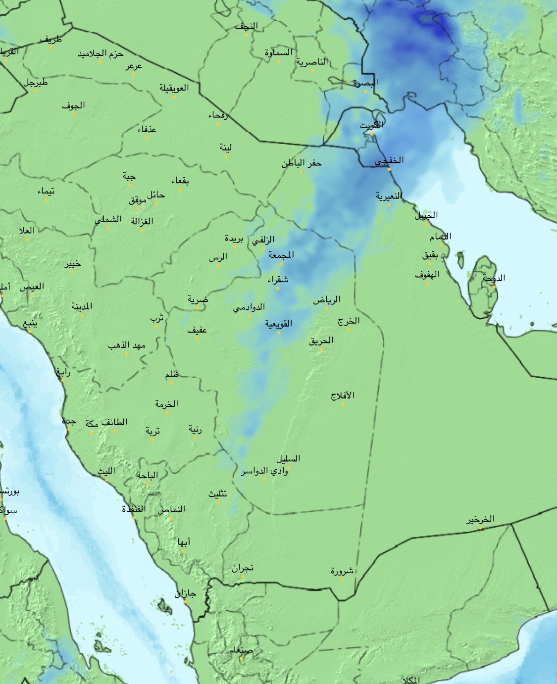 الحصيني : أمطار متفاوتة وعواصف غبارية وقتية على هذه المدن