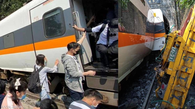 فيديو.. حادث قطار مروع في تايوان يودي بحياة العشرات 