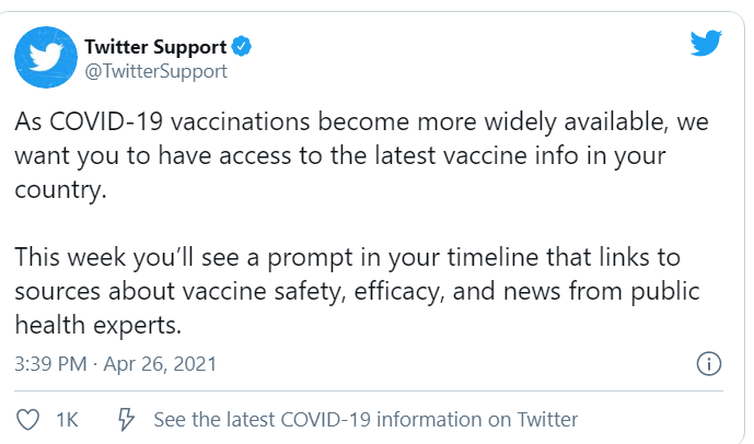 ميزة تويتر الجديدة توفر إشعارات بالجدول الزمني للقاح 