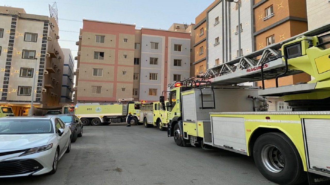حريق بشقة سكنية في جدة